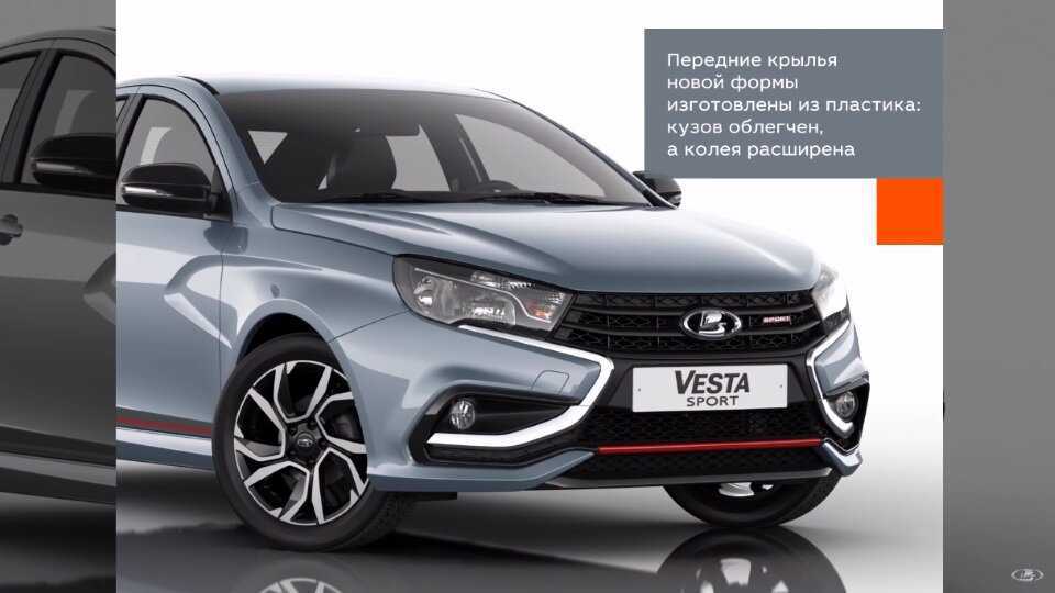 Цена у официального дилера, фото нового авто Стандартное и дополнительное оборудование комплектации LADA Vesta Sport Luxe 18 л 145 лс МТ бензин Дизайн и внешнее оборудование, интерьер и оборудование салона, безопасность и системы автомобиля