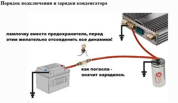 Конденсатор на сабвуфер схема подключения