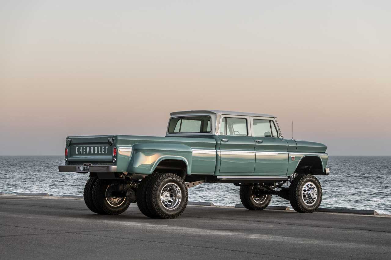 Bangshift.com  the rtech fabrications built ponderosa 1966 chevrolet crew cab 4x4 dually truck is one awesome beast - bangshift.com