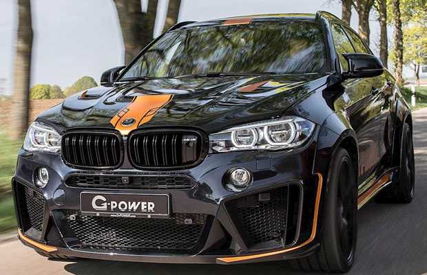 Черный g-power typhoon на базе bmw x6 m со спортивным обвесом олицетворяет мощь и агрессию