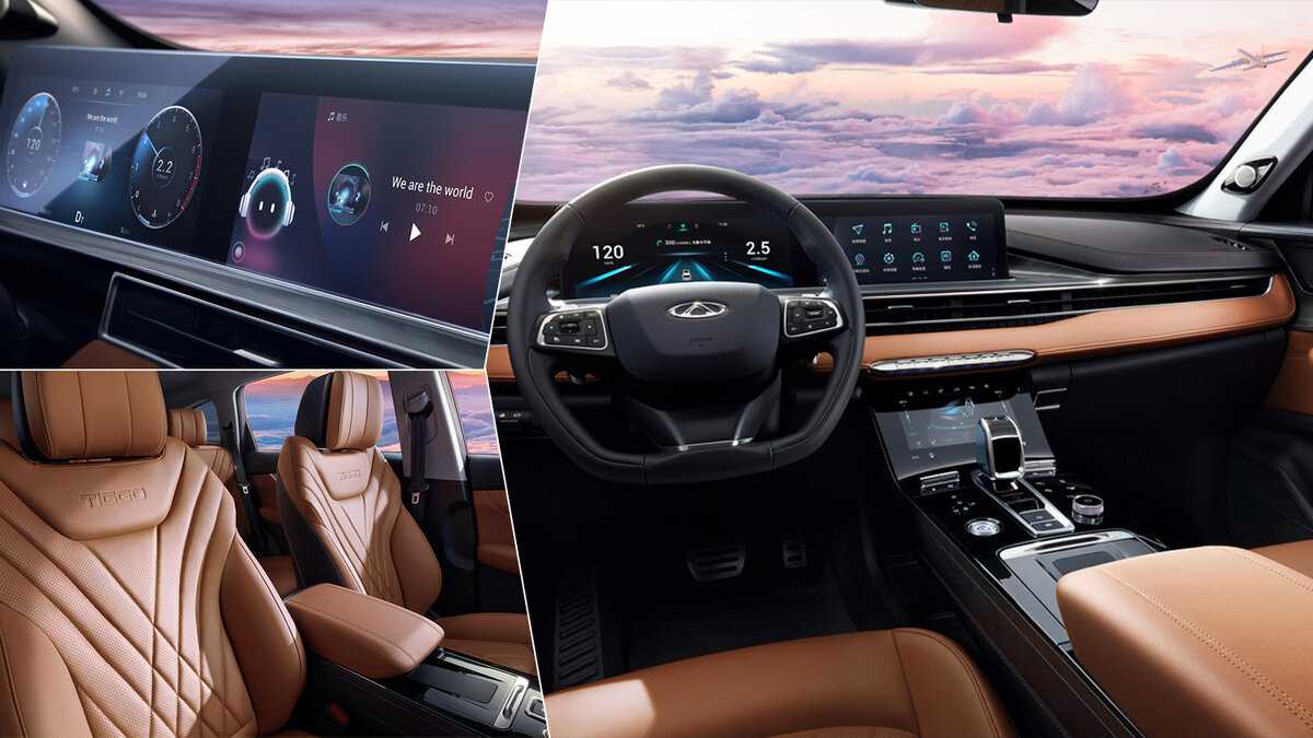 Chery Tiggo 8 Pro e - фото нового кузова, фото внутри салона автомобиля экстерьер и интерьер новой модели