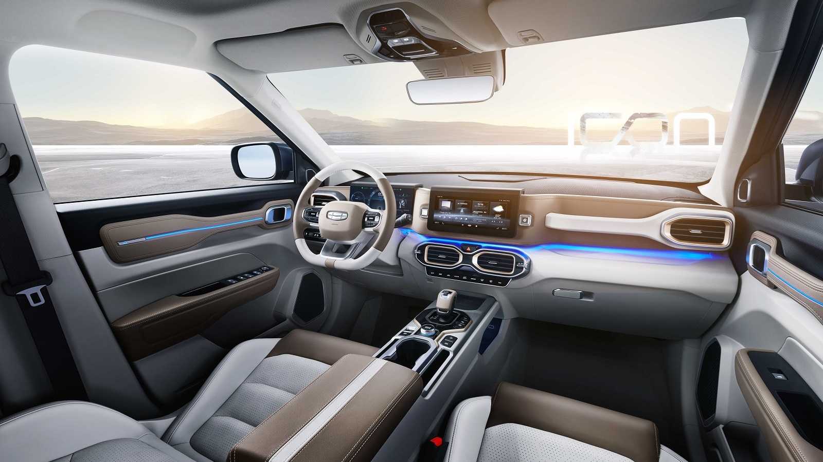 Geely опубликовала фотографию интерьера семиместного кроссовера kx11 на базе volvo